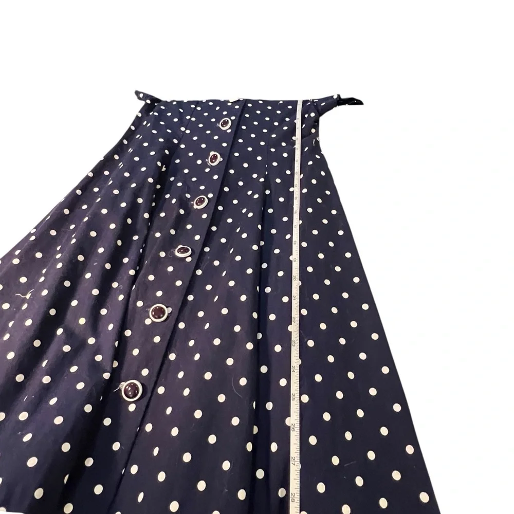 SOLDRare Editions VTG Blue Polka Dot Dress White Collar Girls Size 8 Made in USA